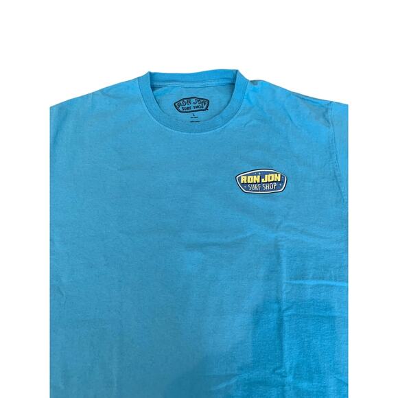Ron Jon Surf Shop T-Shirt – Men’s Large – Aqua Blue – Double-Sided Graphic Tee - Picture 2 of 4